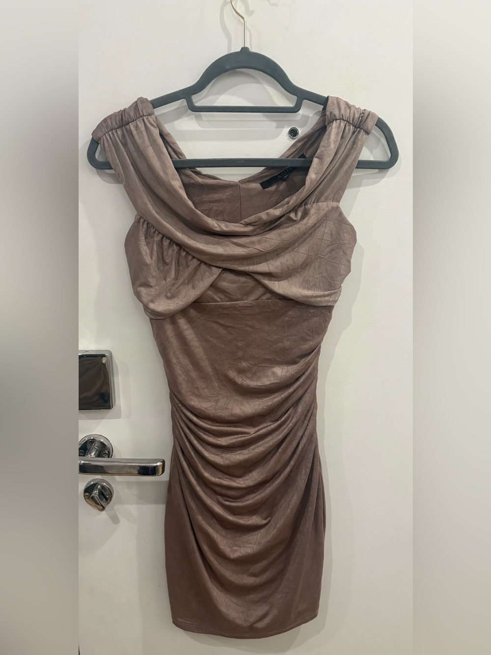 Guess Vintage Y2K Ruched Dress in Taupe